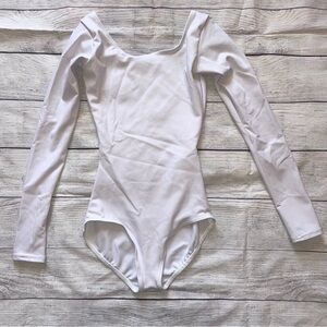 Capezio White Long Sleeve Leotard